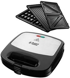 Russell Hobbs Fiesta 24540-56 Multifunctional 3-in-1 Sandwich Maker, Waffle Iron, Contact Grill, Dishwasher Safe & Non-Stick Plates, Expandable: Cake Pop, Mini Doughnut, Churros