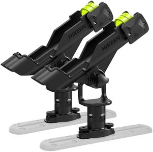 Kayak Fishing Rod Holder, Fishing Boat Rod Holder for Track Mount / Deck Mount, Fishing Rod Holders for Boat, 360 Degree Adjustable Fishing Pole Holders 2Pack