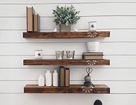 ANTICO WOODENIA 24 inch Sheesham Wood Floating Wall Shelf| Wall Mount| Wall Rack| Wall Bracket| Wall Cabinet| Floating Wall Shelves (XX-Large(24 inches), Set of 3)