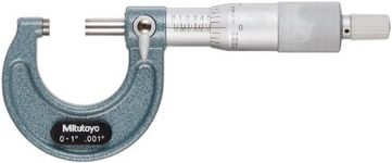 Mitutoyo 103-177 Outside Micrometer, Baked-enamel Finish, Ratchet Stop, 0-1" Range, 0.001" Graduation, +/-0.0001" Accuracy