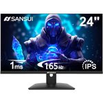 SANSUI Gaming Monitor 24 inch, FHD 165HZ 1ms IPS Computer Monitor, 110% sRGB, HDMI DP Ports, FreeSync Technolog，VESA Mountable/Frameless/Eye Care (ES-G24X5 HDMI Cable 1.5m Included)