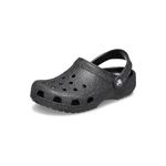 Crocs Unisex-Child Classic Glitter Clogs, Jet Black Glitter, 5 Big Kid