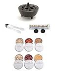 Incense Burner Kit with 6 x 30ml tins Mixed Incense Collection Cast Iron Incense Burner