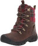 KEEN Women's Greta Classic Waterproof Snow Boots, Dark Brown/Red Plaid, 10