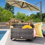 Pool Float Storage, Rolling Pool Noodles Holder with PE Rattan, Outdoor Pool Storage for Swimming Ring, Balls, Floats,Pool Accessories