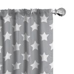 Ambesonne Star 2 Panel Curtain Set, Big Stars Pattern Monochrome Modern Baby Nursery Design Starry Night Themed, Lightweight Window Treatment Living Room Bedroom Decor, 56" x 84", Grey Blue