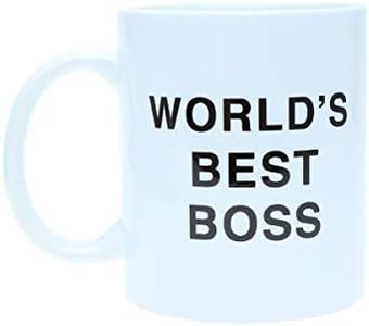 DOITOOL - Tazza in ceramica, 350 ml, motivo: Dunder Mifflin Worlds Best Boss Water Cup Personality Office Coffee Cup (bianco)