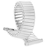 Speidel Men’s Twist-O-Flex Stainless Steel Stretch Watch Band in Silver Tone 16-22mm Curved End with No Clasp