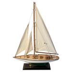 Thorness Detailed 35cm Long Wooden Model J Class Sailing Yacht | Americas Cup Racing Yacht | Nautical Ornament | sail Boat Model | Fully Assembled Model Boat kit