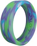 QALO Women's Rubber Silicone Ring, Aurora Modern, Wedding Ring for Women, Breathable, Durable Engagement Silicone Band, 6.5mm Wide 1.8mm Thick, Purple, Size 9