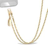 ROCONTRIP Metal Phone Strap Crossbody Phone Lanyard Chain Strap with 2 TPU Tether,Chain Crossbody for Women Girls Neck Straps for Most Mobile Phones