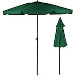 SUNMER 2M Green Beach Umbrella, Beach Parasol, Water Repellent, UV Light Protection, Easy to Open and Close, Garden Outdoor Parasol With Tilt Mechanism