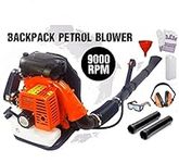 Dealourus 65cc Petrol Backpack Leaf Blower, Extremely Powerful - 210MPH Lightweight With New and Improved Padded Support Straps For Maximum Comfortability