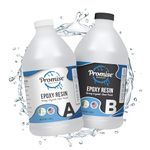 Epoxy Resin Promise Table Top 2-Part- 1 Gallon High Gloss (0.5 Gal Resin + 0.5 Gal Hardener) Transform Your DIY Projects with Crystal Clear Finish - Ideal for Bar Tables, Tabletops, Countertops & More