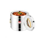 Mintage Sambar Pot Stainless Steel 5 Liters | Sambar Pot with Lid | Casserole for Cooking | Casserole with Side Handles | Canteen & Hotel Casserole Container | Biryani Box Puff Insulated Hot & Cold