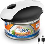 USB Rechargeable Electric Can Opener – Battery Operated, One Touch Automatic Operation, Magnetic Lid Holder & Smooth Edge Cutting, Cordless & Easy to Use for Seniors, Works with All Standard Cans