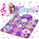 FHNSEL Dance Mat for Girls,Light Up Dance Pad,Kids Musical Dance Play Mat with Light Up 9 Pattern,Built-in Music, 5 Game Modes,Toys Gifts for 3 4 5 6 7 8 9 10 11 12 Year Old Girls Boys and Adult…