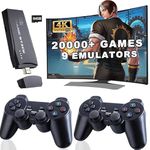 (New Upgraded 2024 ) TV HDMI 20,000+ Games HD Classic Games Stick Built in 9 Emulators with 20000+ Games and Dual 2.4G Wireless Controllers, 4K HDMI Output Video Games for TV (64G)