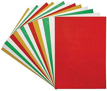 Baker Ross Papier cartonné de Noël à Paillettes Format A4 (Paquet de 15) - Loisirs créatifs festifs pour Enfants