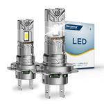 Sinoparcel Enhanced H7 LED Headlight Bulb(Ultra), 900% Brighter, 6500K White H7 Headlight Bulb for Low or High Beam, Fog Light, Built-in Cooling Fan, Canbus Error Free, Pack of 2