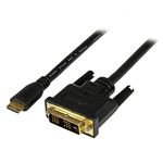 StarTech.com 1m (3.3 ft) Mini HDMI to DVI Cable - DVI-D to HDMI Cable (1920x1200p) - 19 Pin HDMI Mini Male to DVI-D Male - Digital Monitor Cable Adapter M/M - Mini HDMI to DVI Adapter (HDCDVIMM1M)