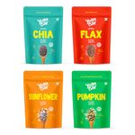 Yogabar Seeds Combo – Chia, Flax, Sunflower & Pumpkin Seeds | High Fiber & Protein | Plant-Based Resealable Packs – 4 x 250g