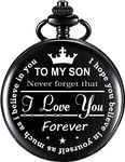 Tiny Tim Classic Black Pocket Watch to My Son Engraved Unique Memorable Gift for Men & Women (to My Son)