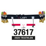 LION SPORTSWEAR Running Belt for Race Number & Gel Holder - also ideal for Cycling/Triathalon/Marathon/Time Trials