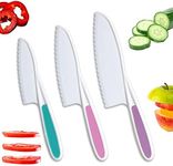 Kids Safe Knife Set, 3 Pcs Colorful PP Serrated Edges Children's Cooking Knives for Kids Cooking Beginners Cut Fruits Salad Veggies Cake