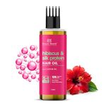 Botanic Hearth Hibiscus Silk Protein Hair Oil – 150ml – Nourishes & Strengthens Hair, Enhances Shine, Reduces Frizz, Promotes Healthy Hair Growth with Castor Oil - with Hair Oil Applicator