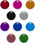 Framendino, 10 Pack Colorful Pet ID Tag Round Double Sided Anodized Aluminum Stamping Blanks Discs Dog Cat Pet Name Phone Number ID Tag Charm