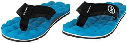 Volcom Unisex-Child Recliner Big Youth Flip Flop Sandals, Marina Blue - New, 4 Big Kid
