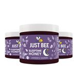 Just Bee Sleeptime Honey Multipack, Lavender flavoured Natural Honey with Valerian Root and Vitamin B (3x260g jar)