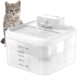 PcEoTllar Cat Water Fountain for Drinking, 2L Battery Operated Cat Water Fountain, Super Silent Cat Fountain with Sensor Motion, Wireless Cat Fountain with Timer Mode, Pet Water Fountain, White