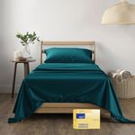 THREAD SPREAD Luxury Egyptian Cotton Sheets Twin XL Size - 600 Thread Count 3 PC Twin XL Sheets Deep Pockets, Extra Soft, Cooling Extra Long Staple Sateen Weave College Dorm Bedding Twin XL - Teal