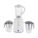 Sujata Supermix Mixer Grinder|900 Watts Double Ball Bearing Motor|22000 RPM|Non-Stop 90 Mins Running|3 Jars including 1750ml Blender, 1000ml Grinder, 500ml Chutney Jar| (White)