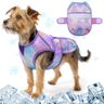 KYEESE Dog Cooling Vest Lightweight Dog Cooler Jacket for Summer 3D Breathable Mesh Pet Cooling Shirts with Reflective Stripe UV Protection Pet T Shirt for Beach, Hiking, Walking (Purple, M)