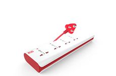 GM 3061 E-Book 4+4 Power Strip with Spike Guard & Surge Protector, 4 Individual Power Switch 6 AMP Output, Safety Shutter, 4 International Sockets Board, 2 Meter Cord Length, 1 Year Warranty Pack of 2