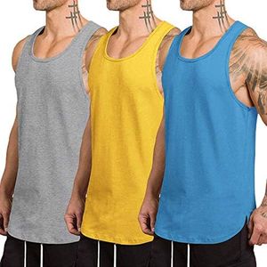 COOFANDY Men's 3 Pack Quick Dry Workout Tank Top Gym Muscle Tee Fitness Bodybuilding Sleeveless T Shirt