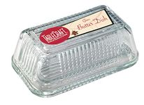 TableCraft Products H122 Ribbed Glass Butter Dish