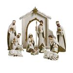 Roman Ivory and Gold Christmas Nativity 10 Piece Set HolidDay Decoration New 31379