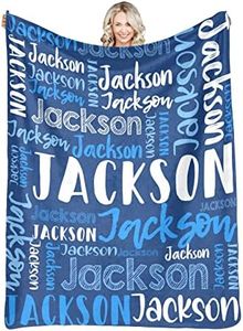 Dr.TOUGH Personalized Blankets with Name Customized Baby Blankets for Girls Boys Adults Monogrammed Blankets and Throws Christmas Birthday Mothers Fathers Valentines Day Gift (Blue,50''×60'')
