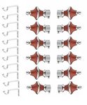 GRIVAN Stainless Steel & ABS Curtain Bracket Parda Holder with Support 1 Inch Rod Pocket Finials Designer Door & Window Rod Support Fittings, Curtain Rod Holder (Pair of 6, Maroon )