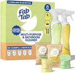 Fab Tab Multi-Purpose & Bathroom Cleaner Starter Kit - Natural Cleaning Products - Household Cleaners - All-Purpose Cleaner Tablets - Plant-Based - No Harsh Chemicals