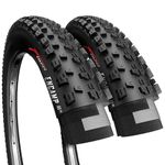 Fincci Pair of Bike Tires 26 x 1.95 Inch 50-559 Foldable 60 TPI All Mountain Enduro Tire for MTB Hybrid Bike Bicycle - 26x1.95 Mountain Bike Tire Pack of 2