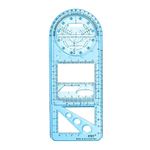 MYADDICTION Multifunctional Geometric Ruler Supplies Office Mathematics Drawing Template Blue Primary | Multifunctional Ruler | Measuring Tapes & Rulers