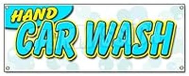 Hand CAR WASH Banner Sign Detail Wa