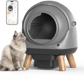 G1 Self Cleaning Litter Box for Multiple Cats, Automatic Cat Litter Box, Self-Cleaning Robot with Smart APP Control and Health Monitoring, Includes 2 Roll Trash Bag and Litter Mat, Grey