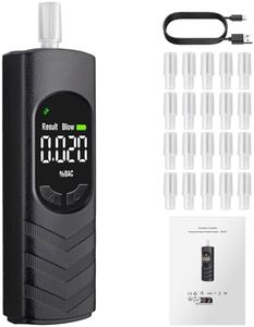 Proster Dual-Sensor Portable Breathalyzer with Voice Prompts & 20 Mouthpieces - Rechargeable Digital Alcohol Tester Professional Accuracy, Fast 4-Second Results for Personal & Workplace Use