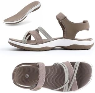 YYNUDA Women Walking Hiking Sandals Adjustable Strappy Sandals Arch Support